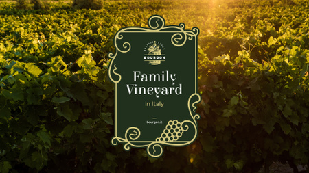 Vineyard Invitation with Scenic Field View Presentation Wide – шаблон для дизайна