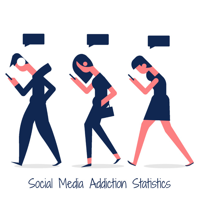 Template di design People walking with phones in hands Animated Post