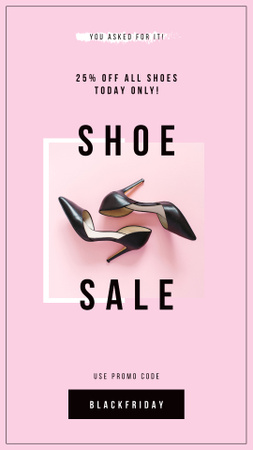 Fashion Sale with Female fashionable shoes Instagram Story – шаблон для дизайна