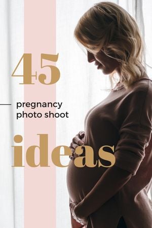 Plantilla de diseño de Sesión de fotos de embarazo Mujer embarazada feliz Tumblr 