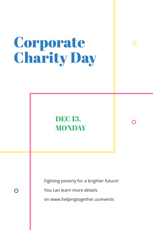 Corporate Charity Day on simple lines Tumblrデザインテンプレート