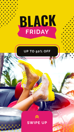 Black Friday Ad Female legs in transparent boots Instagram Story Design Template