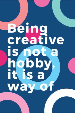Creativity Quote on Colorful circles pattern Tumblr Design Template