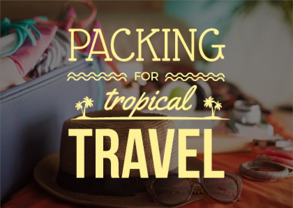 Travel Case and summer accessories Card Design Template