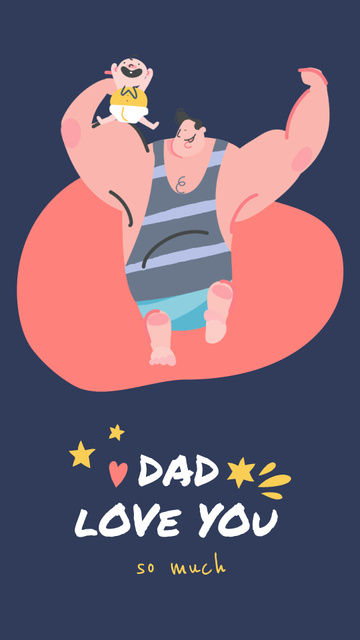 Father's Day Greeting Dad playing with Kid Instagram Video Story – шаблон для дизайну
