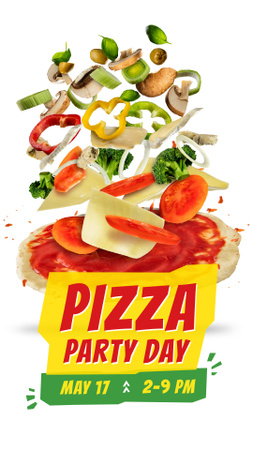 Pizza ingredients for Pizza Party Day Instagram Story Design Template
