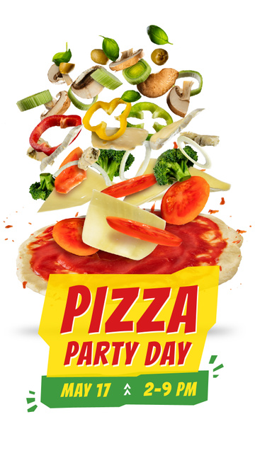 Designvorlage Pizza ingredients for Pizza Party Day für Instagram Story