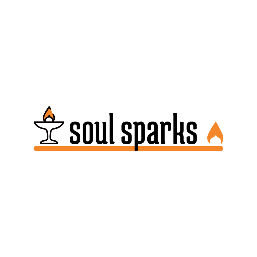 Religious Icon Glowing Flame Logo Design Template
