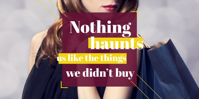 Quotation about shopping haunts Twitterデザインテンプレート