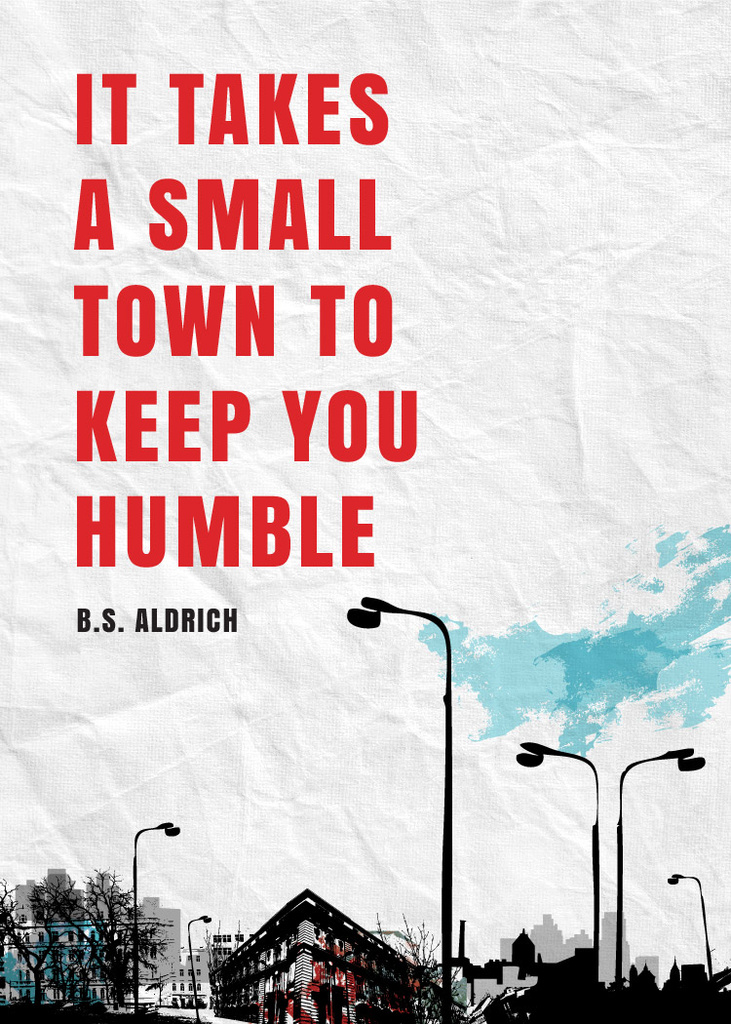 Small Town inspiration quote Flayer Design Template