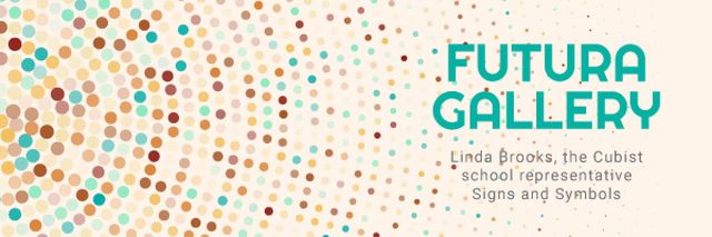Designvorlage Art Gallery Ad with Colorful Dots in Circles für Email header