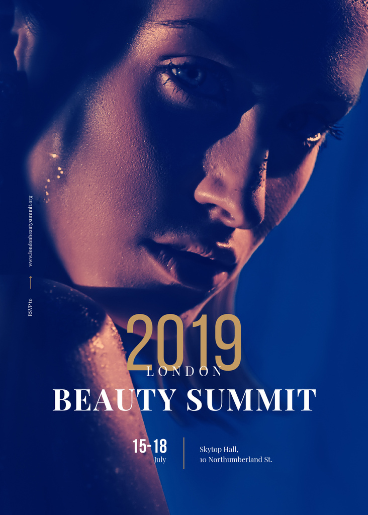 Platilla de diseño Young attractive Woman at Beauty Summit Invitation