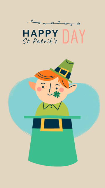 Template di design Saint Patrick's Day Leprechaun in Hat Instagram Video Story