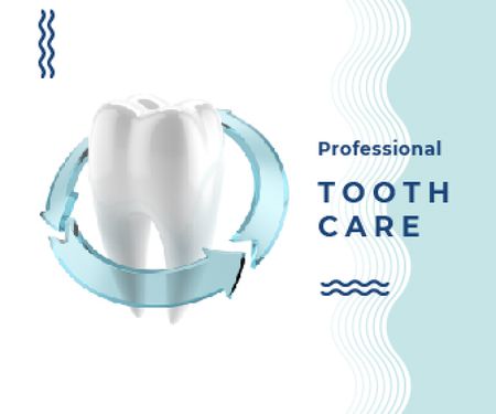 Ontwerpsjabloon van Large Rectangle van Dentist Services Ad White Clean Tooth