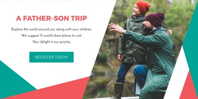 Travel Offer for Fathers and Sons Image Design Template