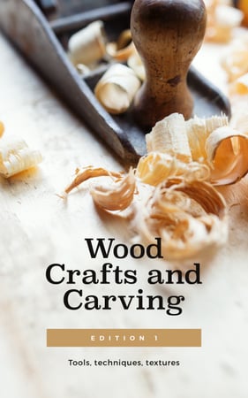 Wood Craft Technique Book Cover Modelo de Design