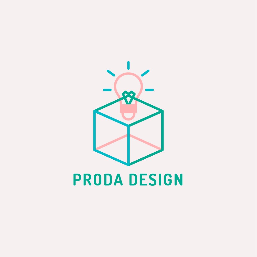 Plantilla de diseño de Design Studio Ad with Bulb in Box Logo 