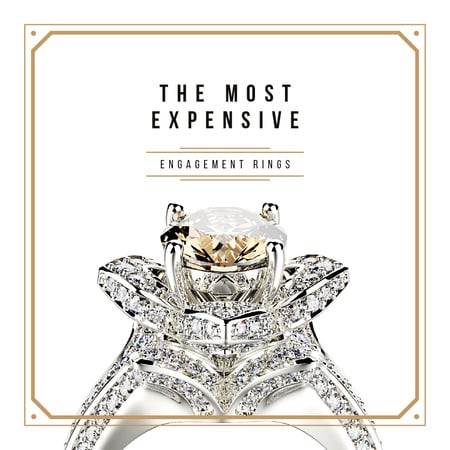Precious ring with gem stone Instagram Design Template