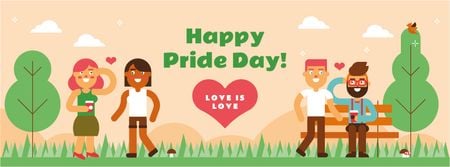 LGBT romantic couples on Pride Day Facebook cover Design Template