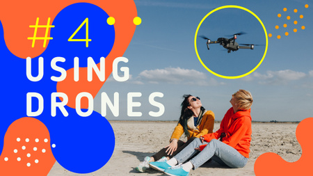Tech Ad People Launchching Drone Youtube Thumbnail Šablona návrhu