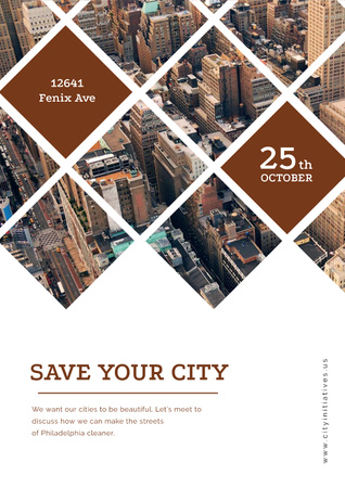 Save your city event announcement Poster Modelo de Design
