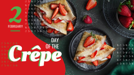 Day of the Crepe Offer Baked Crepes with Berries FB event cover Design Template