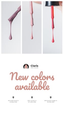 Nail Salon Ad in Pink Instagram Story tervezősablon