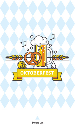 Traditional Oktoberfest treat and beer Instagram Story Design Template