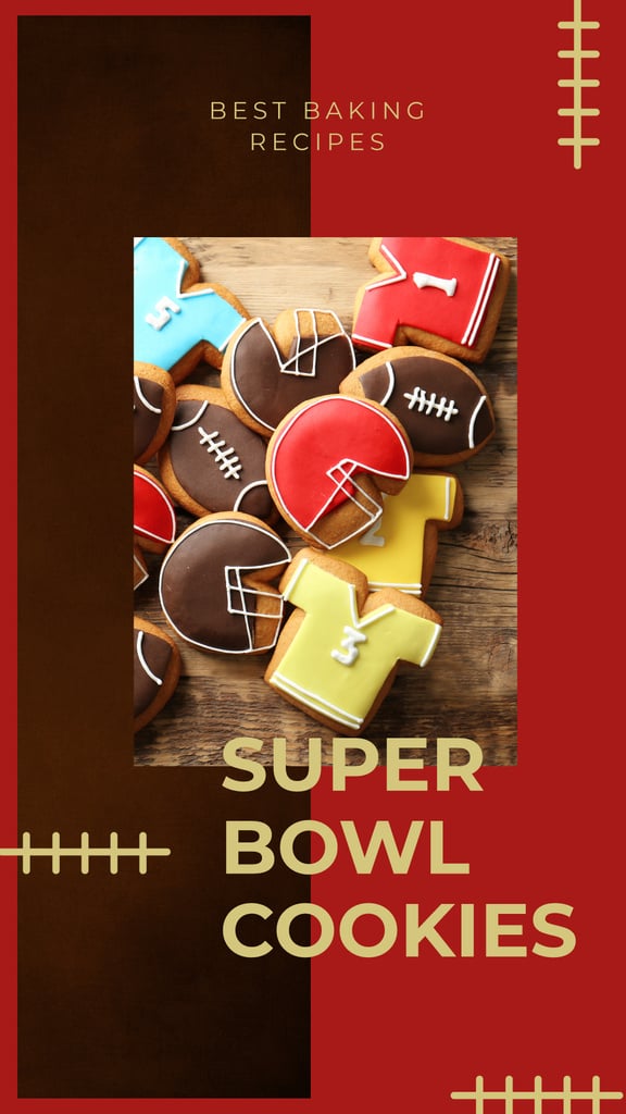 Ontwerpsjabloon van Instagram Story van Cookies with American football attributes
