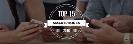 top 15 smartphones poster Twitter Šablona návrhu