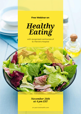 Plantilla de diseño de Free webinar on healthy eating Poster 
