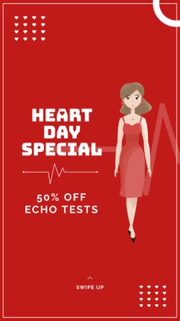 Heart Day clinic offer Instagram Story Design Template