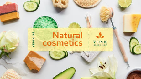 Ontwerpsjabloon van Youtube van Natural Skincare Products Offer with Soap and Salt