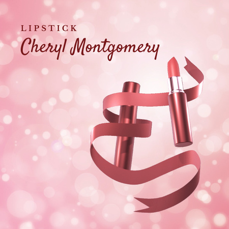 Makeup Cosmetics Ad with Red Lipstick Animated Post Šablona návrhu