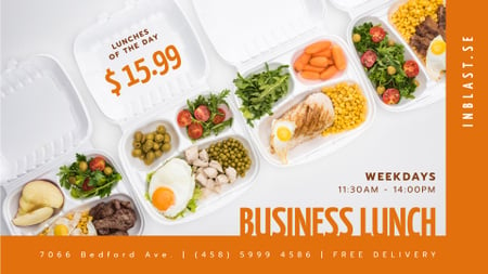Healthy Business Lunch Offer FB event cover Design Template