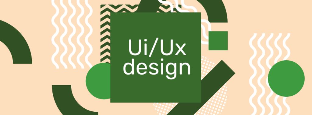 Design Courses ad on abstract Pattern Facebook cover tervezősablon