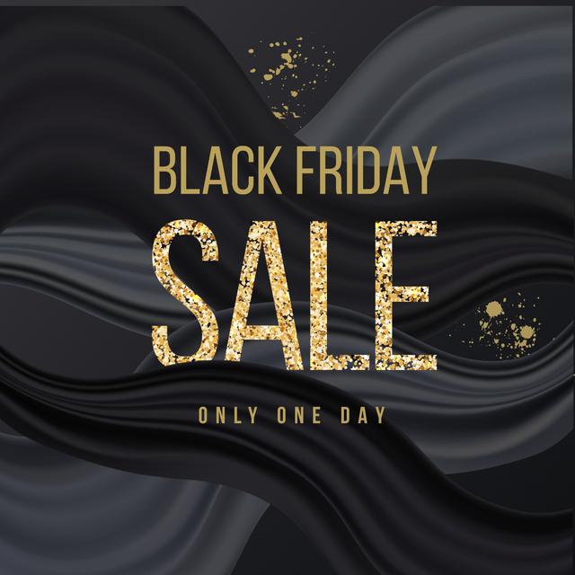 Black Friday sale announcement in glitter Instagram – шаблон для дизайна