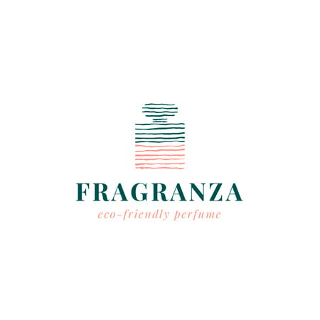 Designvorlage Perfume Ad with Fragrance Bottle Icon für Logo