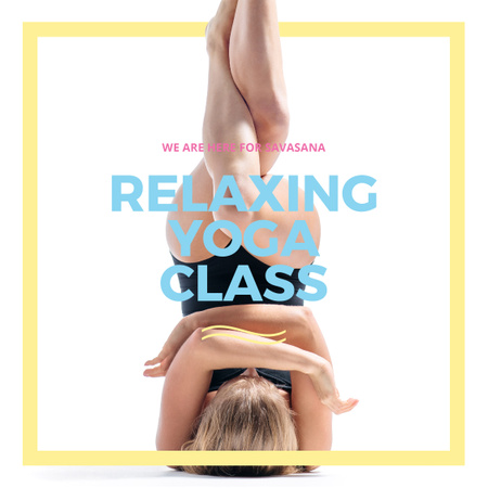 Woman exercising at Yoga Class Instagram AD tervezősablon