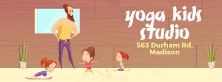 Modèle de visuel Kids doing yoga with coach - Facebook Video cover
