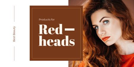 Plantilla de diseño de Young redhead woman Image 