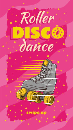 Retro roller skate Party Annoucement Instagram Story Design Template