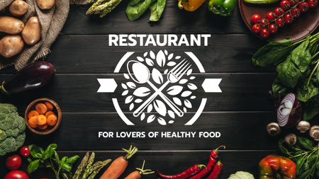 Healthy Food Menu in Vegetables Frame Youtube Design Template