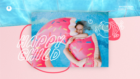 Girl swimming in pool Full HD video Design Template