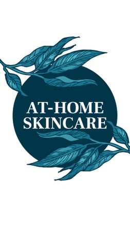 Designvorlage Skincare tips and guide on Green Leaves für Instagram Highlight Cover