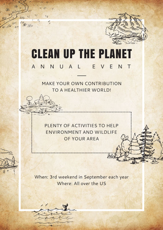 Clean up the Planet Annual event Poster tervezősablon