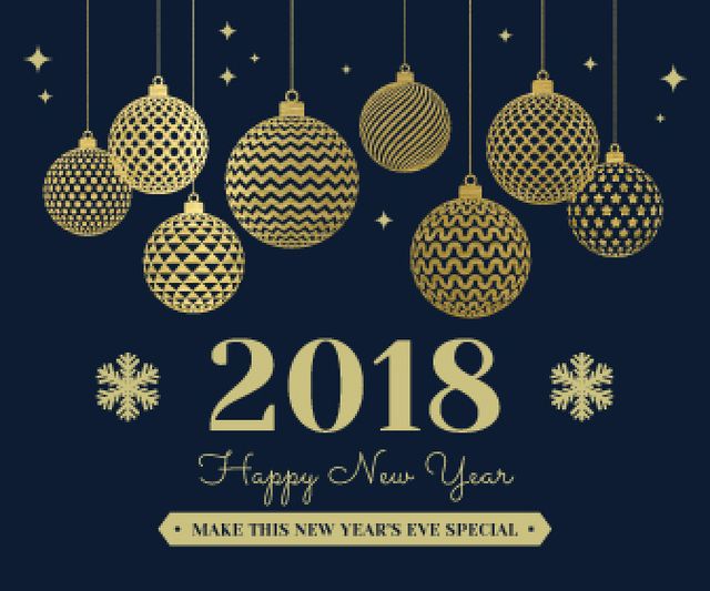 Template di design Happy New Year card Large Rectangle