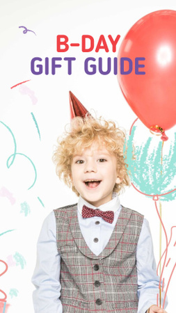 Birthday Boy with Balloons Instagram Story Modelo de Design