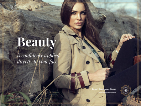 Template di design Beautiful Woman in Trench Coat Presentation