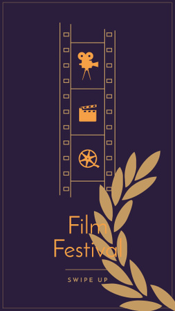 Platilla de diseño Film Festival Announcement on Blue Instagram Story